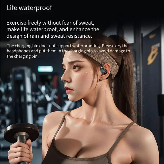 Alt view image 3 of 7 - Ultra Open-Ear-Headphones Wireless Bluetooth 5.4 - Ergonomic Pro Air Conduction Earbuds with Soft, Airy Silicone Design, Over-The-Ear Buds with Ear Hooks for Running/Sports/Fitness /Workouts, Black
