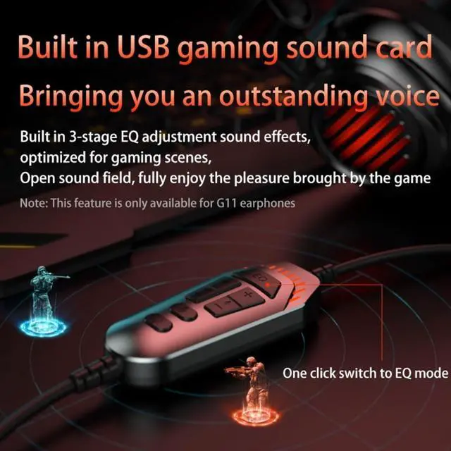 Alt view image 3 of 7 - Ergonomic Corded Gaming Headphones Headsets with Clear Positional Auditory for Intensed Gameplay Omnidirectional Immersive Sound