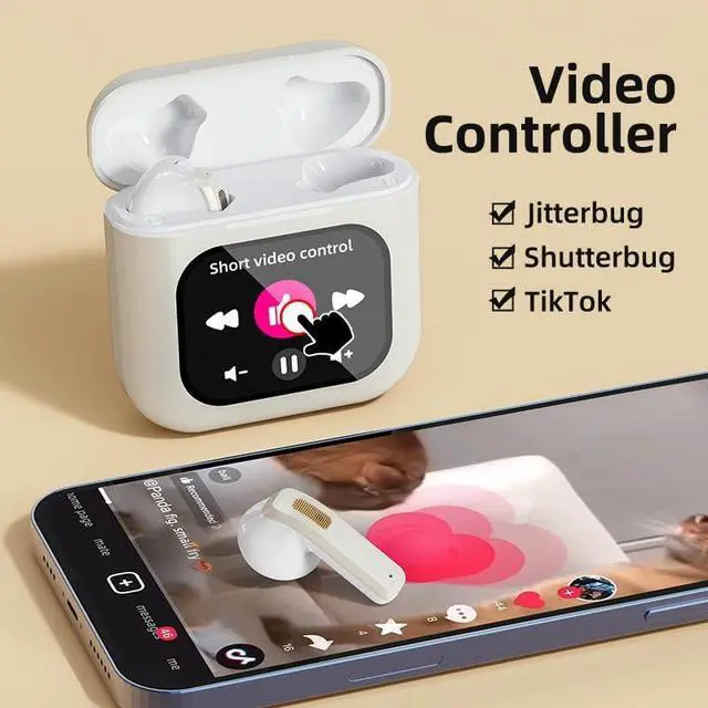 Alt view image 4 of 6 - Sports Earbuds, Digital Display Headphones, Waterproof Gaming Earphones
