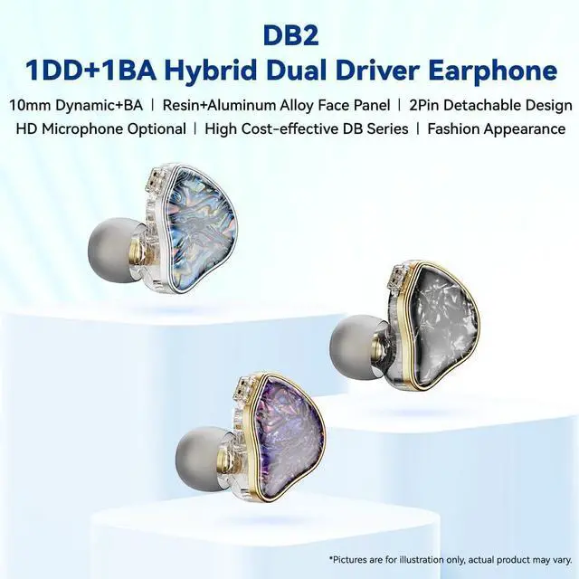 Alt view image 2 of 6 - DB2 IEM Earphones and NK1 MAX USB C to 3.5mm Female Headphone Jack Adapter