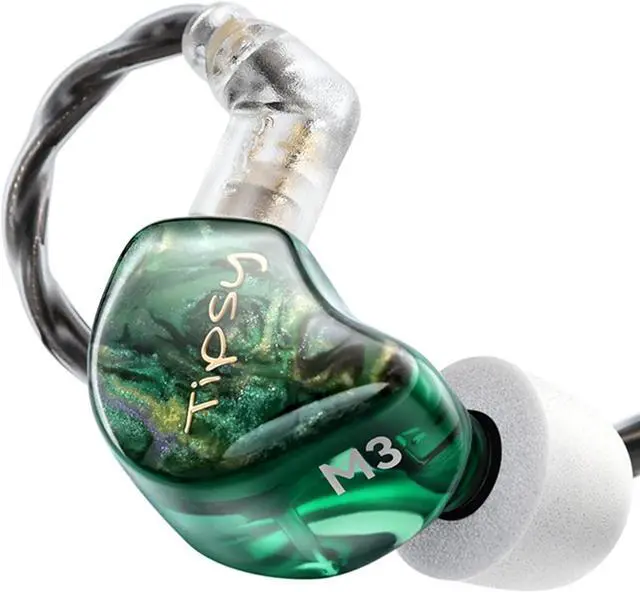 Main image of Tipsy M3 Professional IEM for Musicians, 2BA + 1DD Drivers, 36dB PNC, IPX5, Acoustic-Runway Technology, Skin-Friendly Resin, Detachable 0.78mm 2-pin Cable (No Mic, Green)