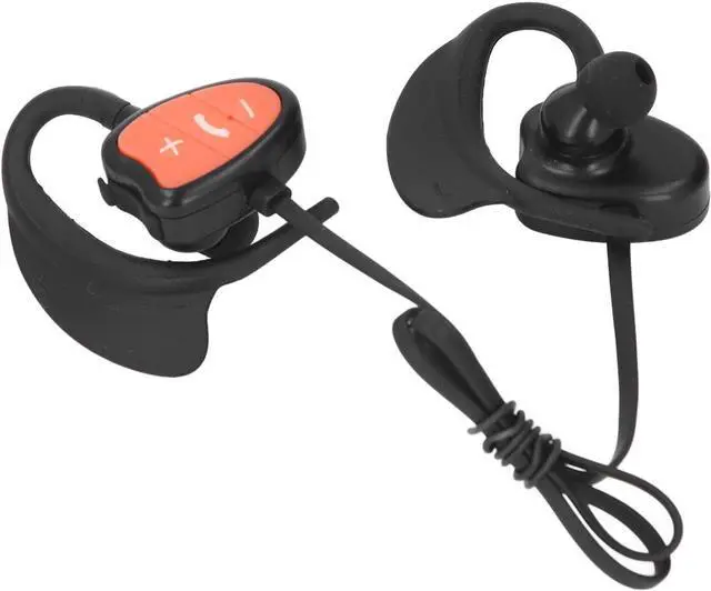 Alt view image 5 of 7 - IPX8 Water 5.4 Noise Reduction Wireless Swimming Headphones with 32GB Memory for Diving Running Surfing, Underwater Headphones (Orange)