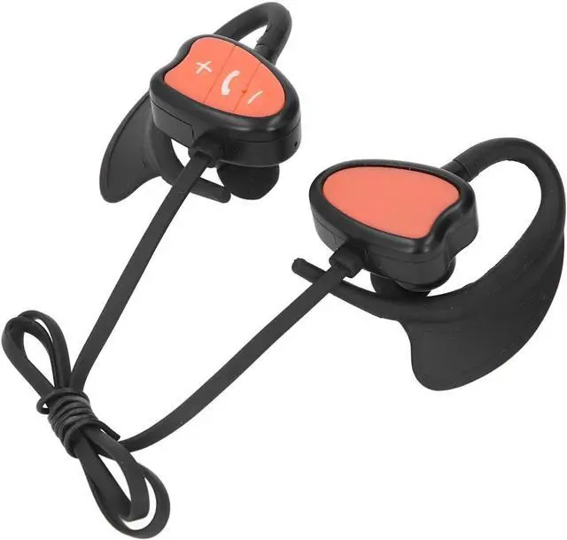 Alt view image 4 of 7 - IPX8 Water 5.4 Noise Reduction Wireless Swimming Headphones with 32GB Memory for Diving Running Surfing, Underwater Headphones (Orange)