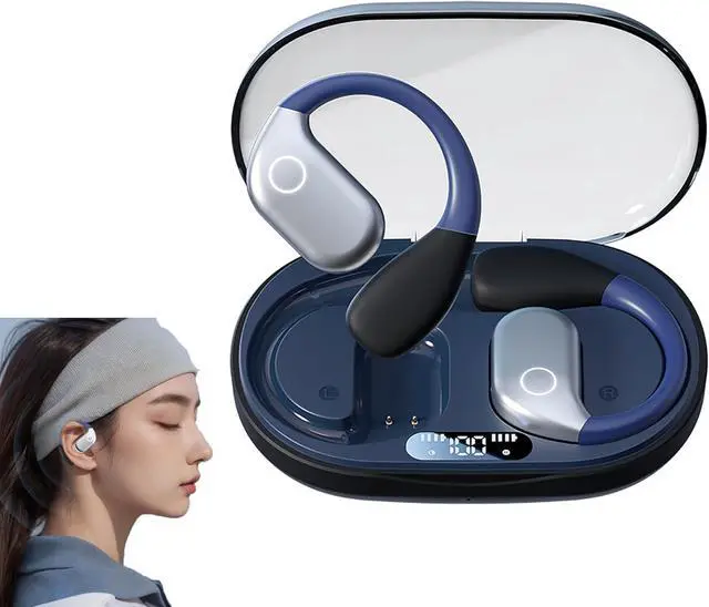 Main image of Air Conduction Headphones,Open Ear Headphones Wireless Bluetooth 5.4 HIFI Sound Quality Sports Over Ear Earbuds with Earhooks, Built-in Mic, Crystal-Clear Calls for Running Workout Cycling Driving