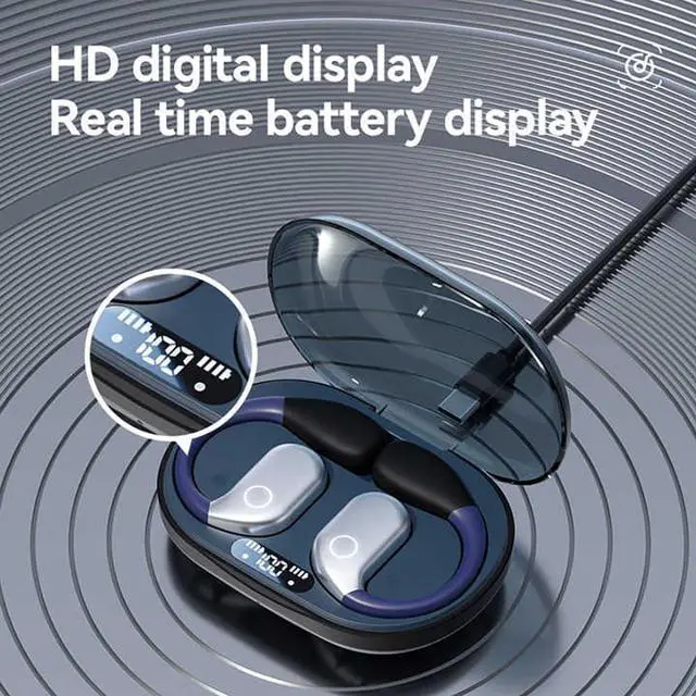 Alt view image 4 of 6 - Air Conduction Headphones,Open Ear Headphones Wireless Bluetooth 5.4 HIFI Sound Quality Sports Over Ear Earbuds with Earhooks, Built-in Mic, Crystal-Clear Calls for Running Workout Cycling Driving