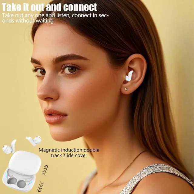 Alt view image 2 of 7 - Headphones Sleep Earbuds for Side Sleepers Wireless Bluetooth 5.3,True Wireless Ear Buds Music Earphones Comfortable,Low Latency Fast Connection,Black