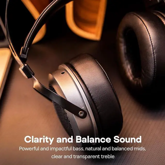 Alt view image 4 of 7 - Linsoul Kiwi Ears Altruva Over Ear Headphone, Hi-Fi 50mm Dynamic Driver Monitoring(BlackGrey) Tripowin Nova Monitor Headphone Cable, Over-Ear Wire (3.5mm, Black)