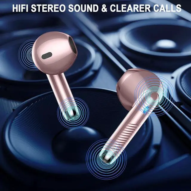 Alt view image 3 of 7 - Wireless Bluetooth 5.4 Earbuds, Ear Buds LED Power Display Headphones 6D Stereo, Bluetooth Earbuds in-Ear Noise Cancelling Mic, 40H Playback Mini Case IP7 Waterproof Sports Earphones for Android iOS