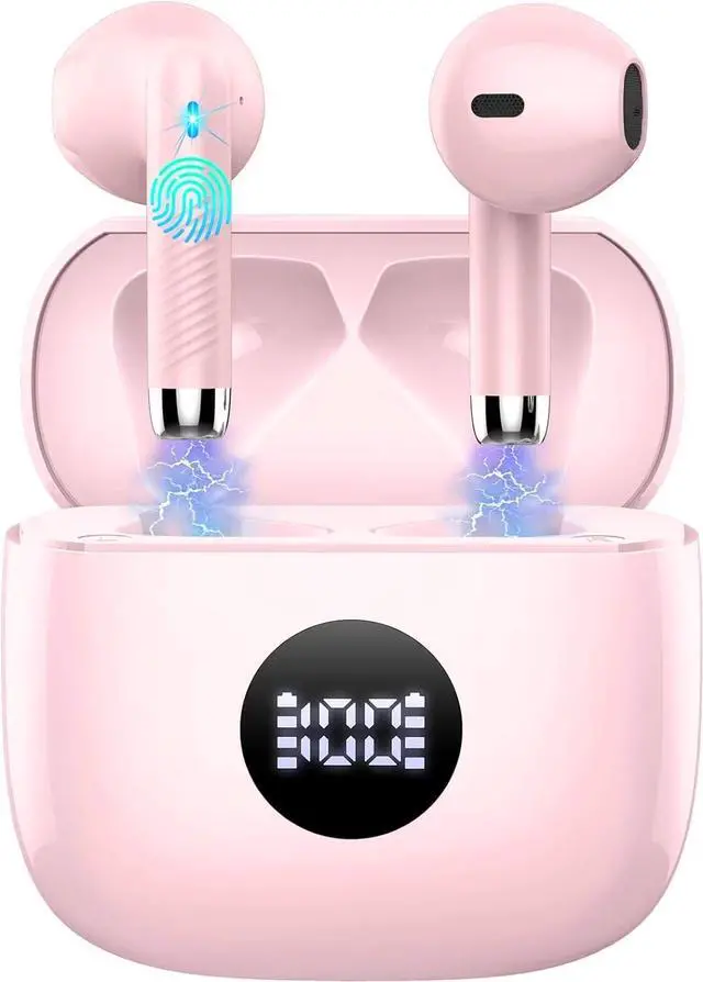 Main image of Wireless Bluetooth 5.4 Earbuds, Ear Buds LED Power Display Headphones 6D Stereo, Bluetooth Earbuds in-Ear Noise Cancelling Mic, 40H Playback Mini Case IP7 Waterproof Sports Earphones for Android iOS