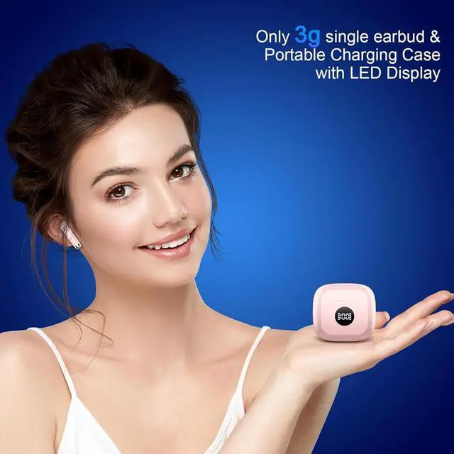 Alt view image 7 of 7 - Wireless Bluetooth 5.4 Earbuds, Ear Buds LED Power Display Headphones 6D Stereo, Bluetooth Earbuds in-Ear Noise Cancelling Mic, 40H Playback Mini Case IP7 Waterproof Sports Earphones for Android iOS