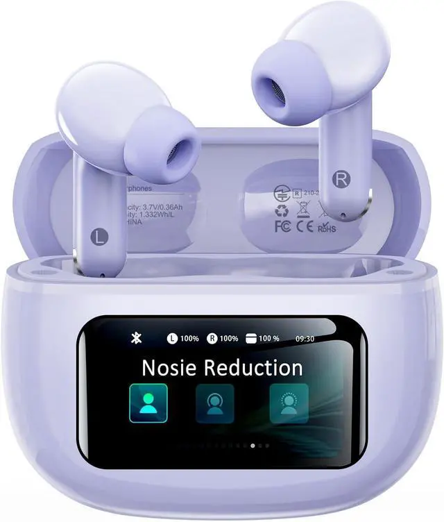 Main image of Wireless Earbuds, Ear Buds Active Noise Cancelling with Charging Case, 6.0 Bluetooth Earbuds with AI Clear Calls, 40H Playtime for Sports & Working, Stereo Sound Headphones for iPhone/Android/iPad