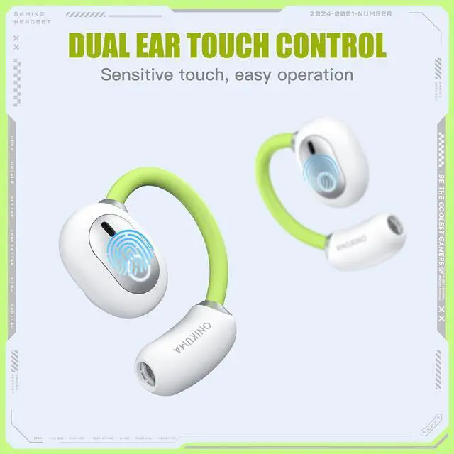 Alt view image 5 of 7 - Sports Earbuds with Earhooks and Removable Neck Strap  Bluetooth 5.4 Wireless Running Earbuds for Workout and Gym, Secure Fit Sport Headphone with Type-C Charging Case (White)