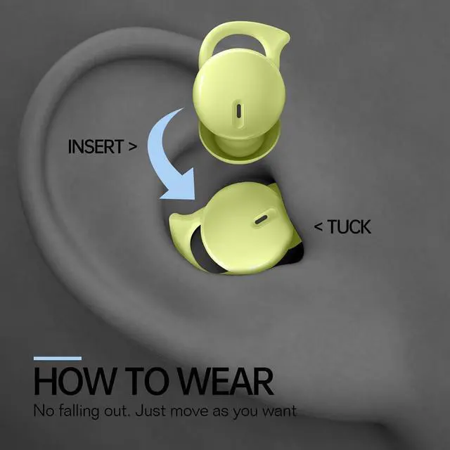 Alt view image 7 of 7 - Invisible Sleep Headphones,Sleep Earbuds for Side Sleepers,Small Comfortable Fit Noise Blocking Sleep Ear Buds,Bluetooth 5.3 Wireless Earbuds, in-Ear Ear Buds for Sleeping, Working - Green