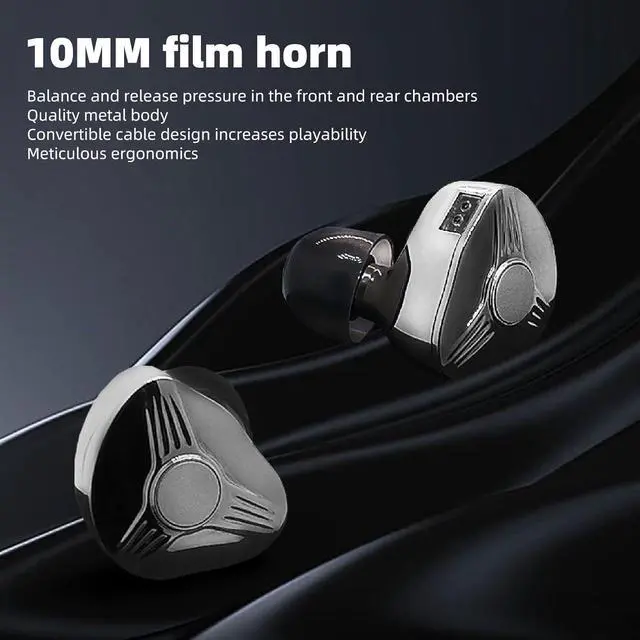 Alt view image 3 of 7 - CCYLEZ HiFiIn Ear Monitor Headphones, Professional IEM HiFi Headphones, Noise Isolating Metal Earphones, with Detachable Silver Plated Cable for Musicians, Stage, Studio
