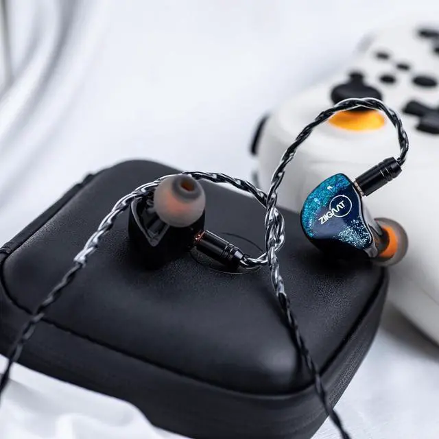 Alt view image 5 of 7 - Linsoul ZiiGaat x Fresh Reviews Arete in Ear Monitor, 1DD+4BA Hybrid Earphone IEM (Blue) Tripowin Zonie IEM Cable, 2m Long Earbud Cord, 16 Core Silver Plated Earphone Cable(2Pin)