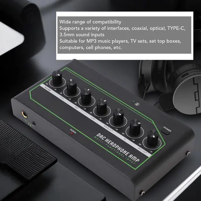 Alt view image 3 of 7 - CCYLEZ HiFi Portable Audio Amp with Bass Boost, Multi Input Bluetooth Wireless DAC Headphone Amplifier, for Music Production & Gaming