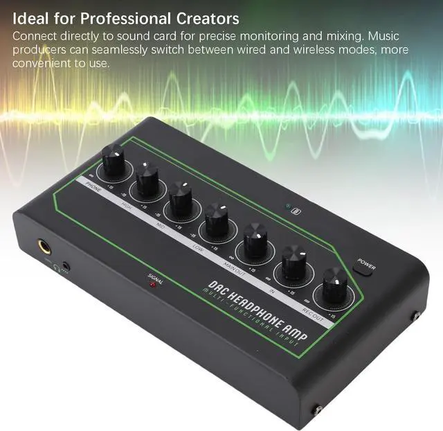 Alt view image 5 of 7 - CCYLEZ HiFi Portable Audio Amp with Bass Boost, Multi Input Bluetooth Wireless DAC Headphone Amplifier, for Music Production & Gaming