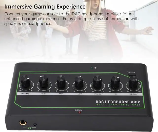 Alt view image 7 of 7 - CCYLEZ HiFi Portable Audio Amp with Bass Boost, Multi Input Bluetooth Wireless DAC Headphone Amplifier, for Music Production & Gaming