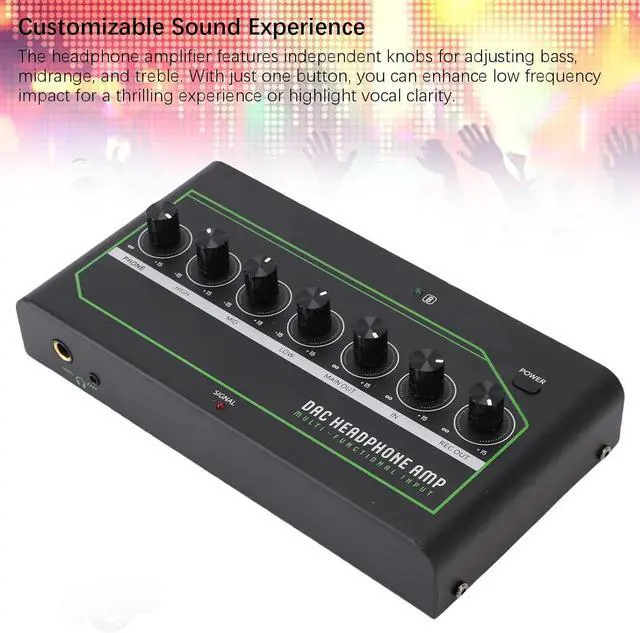 Alt view image 6 of 7 - CCYLEZ HiFi Portable Audio Amp with Bass Boost, Multi Input Bluetooth Wireless DAC Headphone Amplifier, for Music Production & Gaming