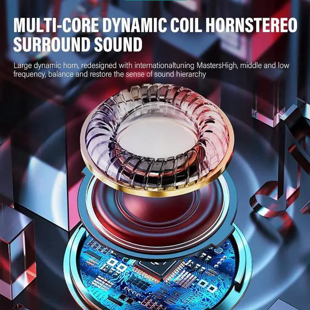 Alt view image 3 of 7 - Wireless Earbuds, Bluetooth 5.4 Headphones Sport, Clip Ear Buds with 4 HD Mic, 42H, Wireless Earphone with Earhooks, Stereo Deep Bass, IP7 Waterproof Ear Bud for Workout, Green