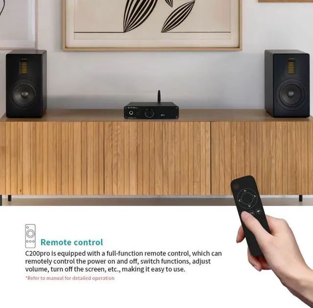 Alt view image 7 of 7 - SMSL C200PRO MQA DAC Headphone Amplifier ES9039Q2M & XMOS XU-316 HiFi Amp DSD512/32Bit/768kHz BT 5.1 (LDAC/aptX-HD) USB/Opt/Coaxial Input 4.4mm/6.35mm/RCA Output for PS5/PC/SW