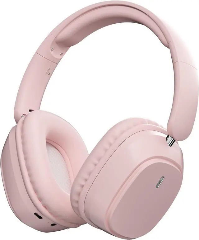 Main image of Over-Ear Headphone Bluetooth 5.4, Wireless Foldable Headphone, Noise Cancelling Bluetooth Headset with HiFi Stereo, Lightweight Gaming Headset with Microphone, Adjustable On Ear Head-Phone (Pink)