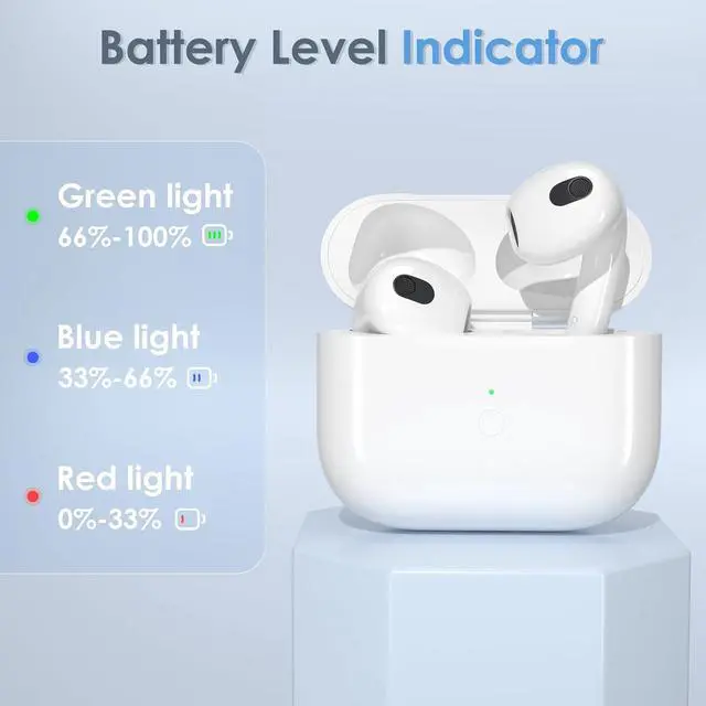 Alt view image 4 of 6 - Upqiany Wireless Charging Case Replacement Compatible with AirPod 3rd Gen, AirPods 3 Charger Case with Bluetooth Pairing Sync Button,Qi-Certified, 600mAh Battery