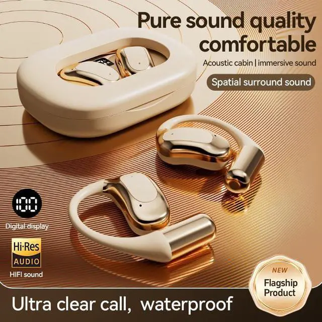 Alt view image 2 of 5 - Open Ear True Wireless Bluetooth 5.4 Headphones with Earhooks Over Ear Hooks for Comfort Open Ear Buds Wireless Bluetooth Earbuds for Running Walking Workout