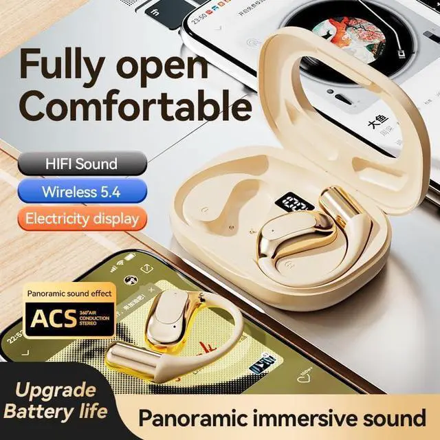 Alt view image 4 of 5 - Open Ear True Wireless Bluetooth 5.4 Headphones with Earhooks Over Ear Hooks for Comfort Open Ear Buds Wireless Bluetooth Earbuds for Running Walking Workout