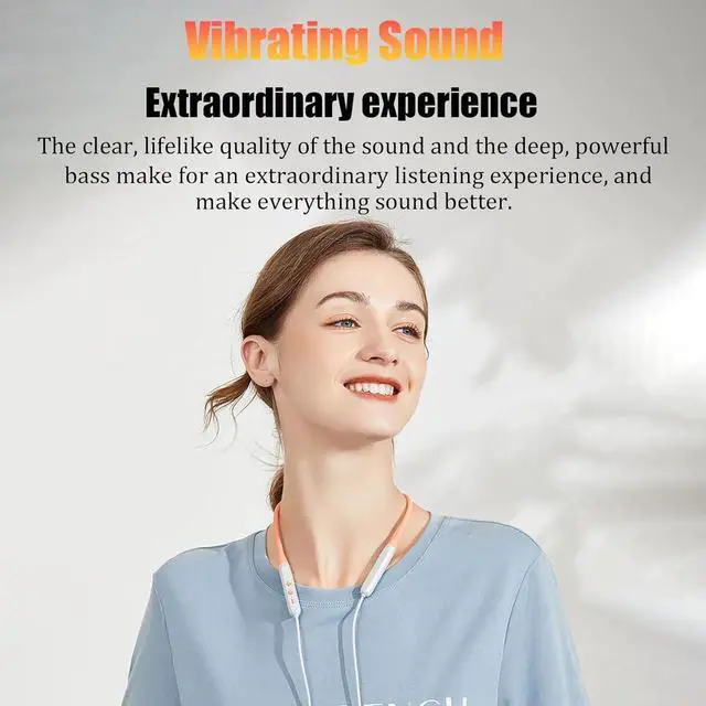 Alt view image 5 of 7 - Neckband Bluetooth Headphones Neckband Earphone Call Noise Reduction Earbuds with Mic Wireless Headphones 5.3, IPX5 Waterproof Sport Earphones for Running Driving Working Compatible,White,27g