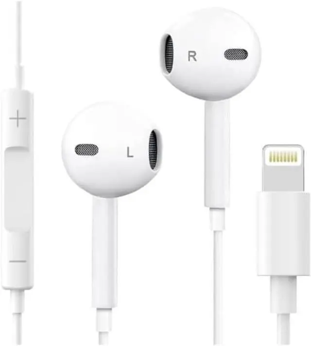 Main image of iPhone Earphones Wired [Apple MFi Certified]  Lightning Earphones with Built-in Microphone  iPhone 14/13/12/11/XR/8/7 Compatible