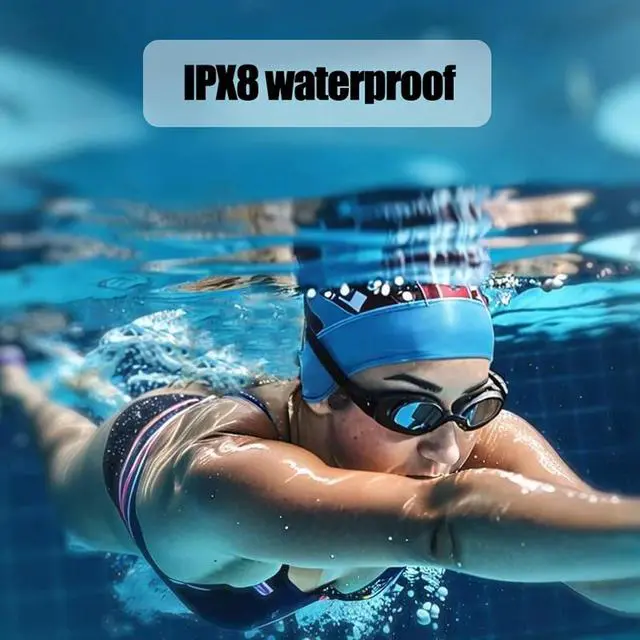Alt view image 6 of 7 - IPX8 Waterproof Bone Conduction Headphones for Swimming, 32GB MP3 Player Built-in, 9 Hours Underwater Playtime, Comfort Fit with Any Head Size