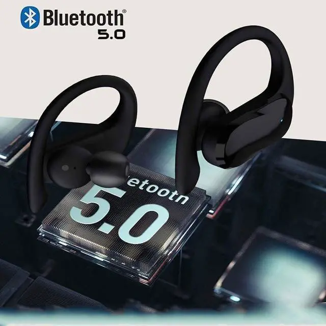 Alt view image 3 of 7 - True Wireless Earbuds, IPX5 Waterproof Bluetooth 5.0 Wireless Headphones with Microphone Charging Case Stereo Sound Headset for Workout Running Travel