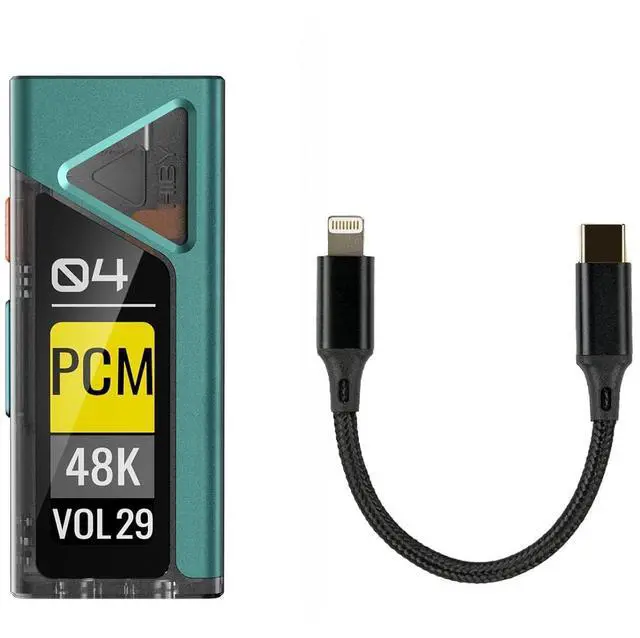 Main image of HiBy FC4 USB DAC Headphone Amplifier & HiBy USB C OTG Cable (Green)