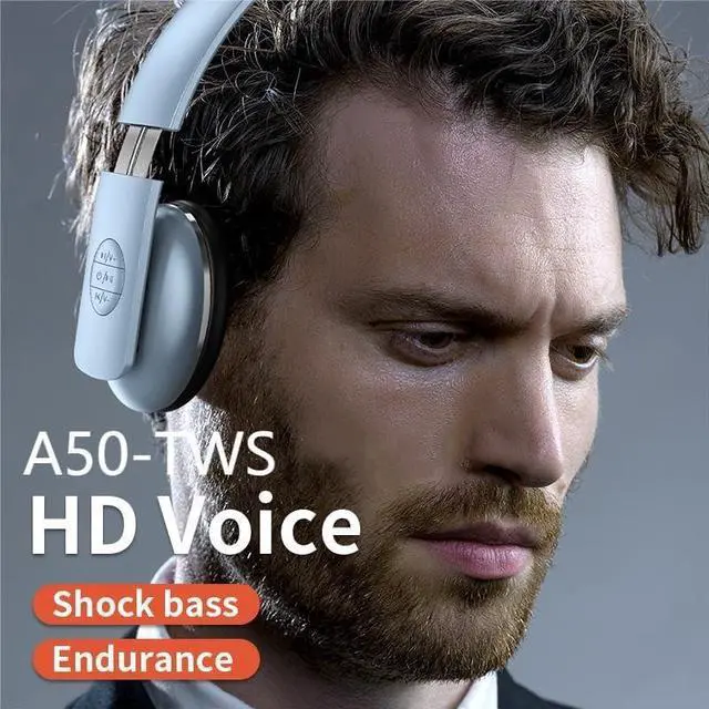 Alt view image 2 of 6 - Over Ear Headphones Bluetooth, Active Noise Cancelling, On Ear Headphones, Retro Design, Light Weight Earphones, Comfort Headsets, for Travel Home Office PC (White)