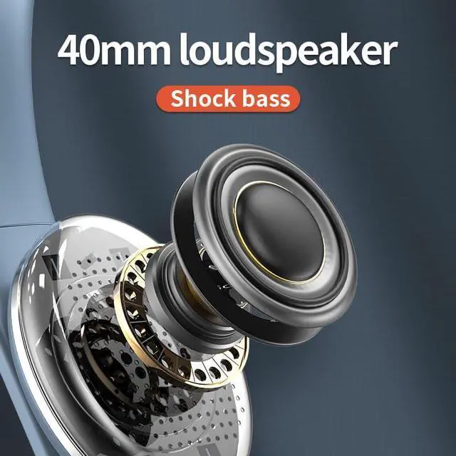 Alt view image 5 of 6 - Over Ear Headphones Bluetooth, Active Noise Cancelling, On Ear Headphones, Retro Design, Light Weight Earphones, Comfort Headsets, for Travel Home Office PC (White)