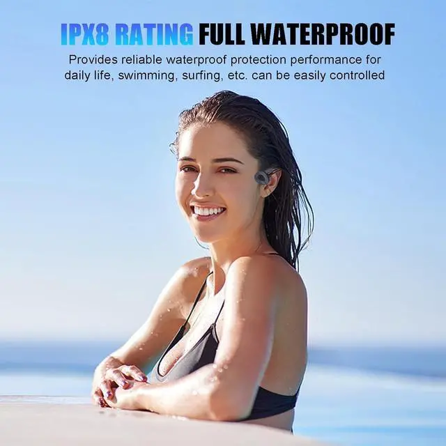 Alt view image 4 of 7 - Bone Conduction Headphones Bone Conduction Wireless Earbuds Swimming Earbuds Open Ear Headphones Underwater Earphones for Swimming Built-in Mic Sports Headset with 16G Memory Swimming,Grey