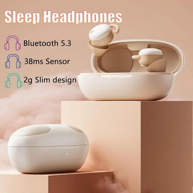 Alt view image 6 of 7 - Invisible Wireless Bluetooth Sleep Earbuds Invisible Sleeping Headphones Wireless Bluetooth 5.3 for Side Sleepers 35dB Noise Blocking Earplugs with 6H Playtime and Comfortable Fit for Sleeping,Purple