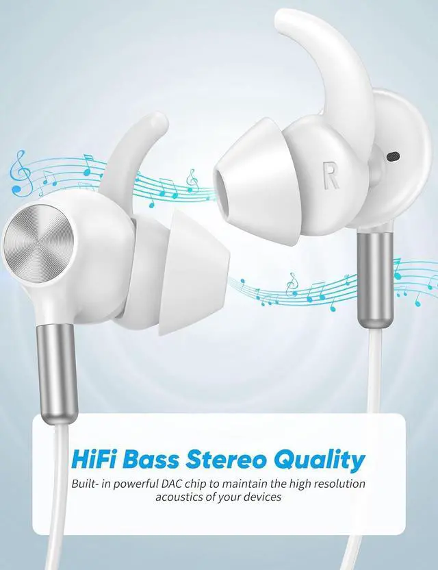 Alt view image 5 of 7 - TOPAUX True Wireless Earbuds HiFi Bass Bluetooth 5.4 Headset 3.5mm Wired Earbuds Secure Wingtip Noise Canceling in-Ear Headphone with Mic for Steam Deck Chromebook PC Computer Corded Jack Earphone