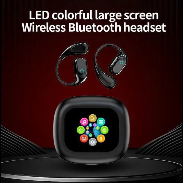 Alt view image 7 of 7 - Micool Open-Ear Headphones Bluetooth 5.4 with LCD Touch Screen, Wireless Earbuds with 120-Day Standby, Sports Headset Noise Reduction & 13mm Drivers for Immersive Sound