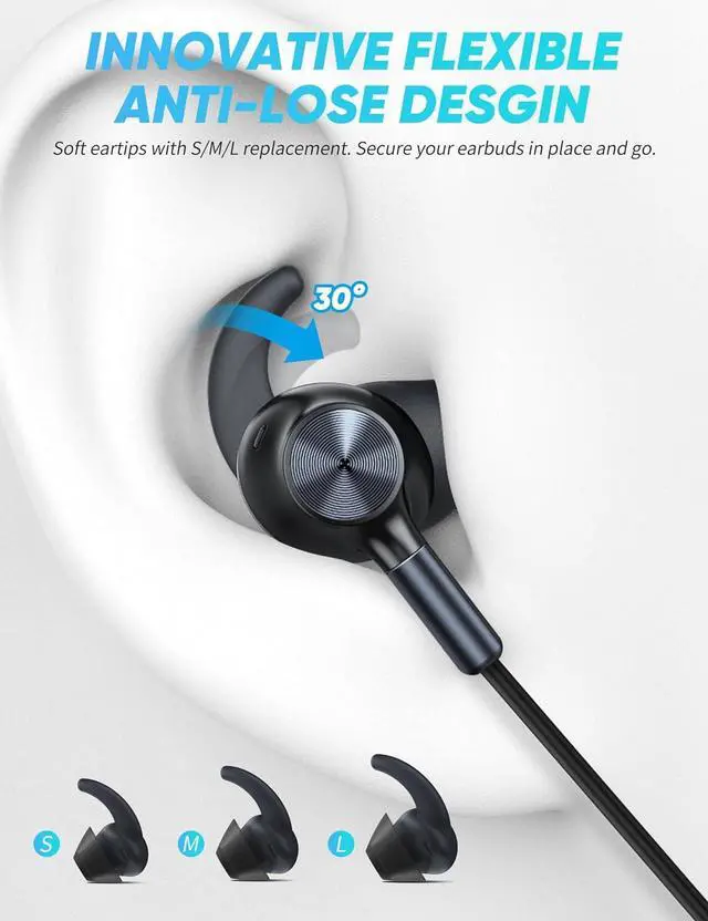 Alt view image 3 of 7 - Wired Earbuds USB Type C Earphone Secure Wingtip Noise Canceling in-Ear Headphone with Mic Wireless Earbuds Open Ear Clip On Bluetooth Headset Bass Stereo Over Ear Arc LED Cordless Sports Earphone