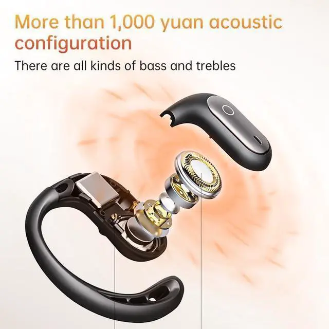 Alt view image 6 of 6 - Open Ear True Wireless Bluetooth 5.4 Headphones with Earhooks Over Ear Hooks for Comfort Open Ear Buds Wireless Bluetooth Earbuds for Running Walking Workout