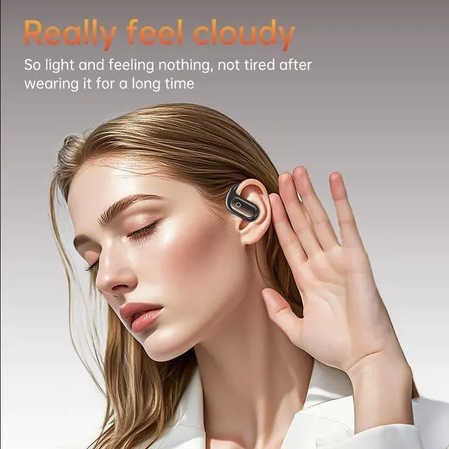 Alt view image 5 of 6 - Open Ear True Wireless Bluetooth 5.4 Headphones with Earhooks Over Ear Hooks for Comfort Open Ear Buds Wireless Bluetooth Earbuds for Running Walking Workout