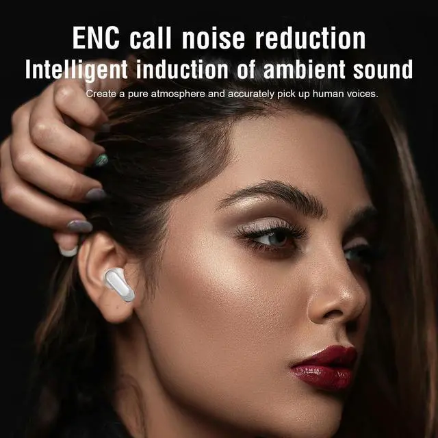 Alt view image 6 of 7 - Wireless Headphones with Touch Screen, Headphones with Surround Sound for iOS & Android, Microphone for Calls, Gaming, Music and Sports (Gold)