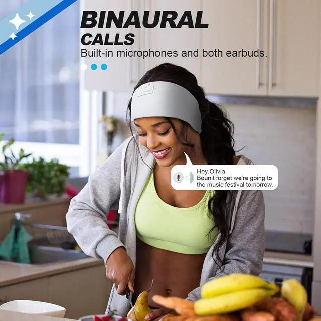 Alt view image 2 of 7 - LC-dolida Sleep Headphones Bluetooth 5.2,Wireless Bluetooth Sleep Mask