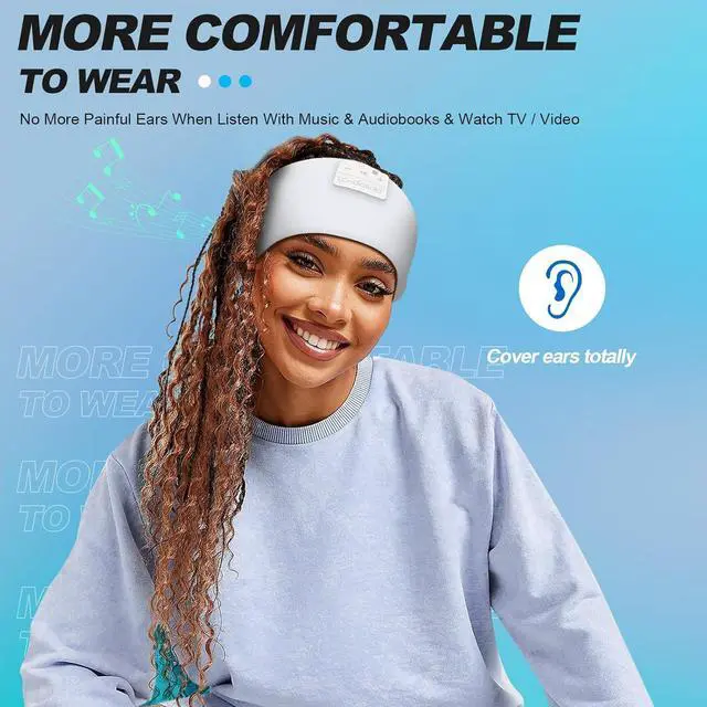 Alt view image 5 of 7 - LC-dolida Sleep Headphones Bluetooth 5.2,Wireless Bluetooth Sleep Mask