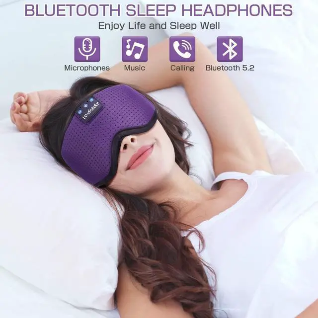 Alt view image 6 of 7 - LC-dolida Sleep Headphones Bluetooth 5.4,Wireless Bluetooth Sleep Mask