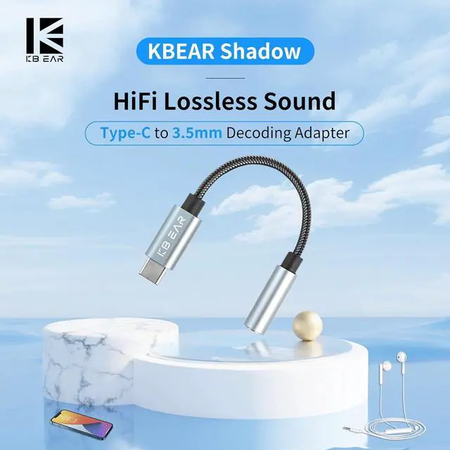 Alt view image 7 of 7 - Kinboofi USB c to 3.5mm Audio Adapter and ka as10 IEM Headphones