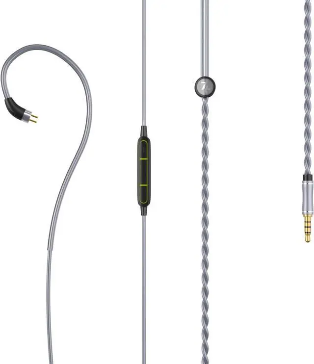 Alt view image 3 of 7 - 7HZ G1 in-Ear Monitor, 10mm DLC Dynamic Driver IEM Wired Earbuds (with Mic) + Tripowin Zonie IEM Cable, 16 Core Silver Plated HiFi Wired Earphone Cord (2Pin, Blue)