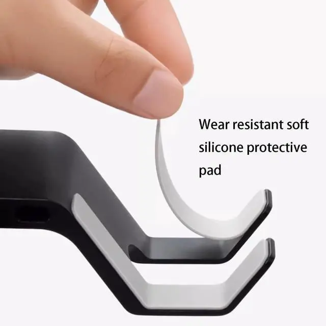 Alt view image 5 of 7 - Headphone Stand, Universal Headset Holder Hanger Mount Aluminum with Protective Silicone Pad, Gaming Headset Accessories(Black)